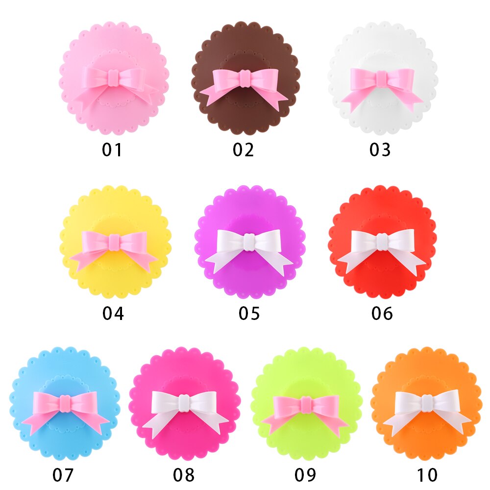 1 PC Silicone Cup Lid Bowknot Lace Sealed Anti-Dust For Tea Coffee Cup Cover Drink Ware Parts Cute Reusable Fashionable
