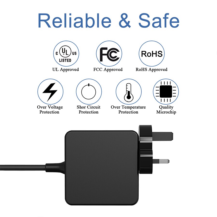 65W AC Charger Fit for Lenovo IdeaPad Flex 14 15 C340 S145 S340 Flex-14IWL V320 V340 Laptop Power Supply Adapter Cord