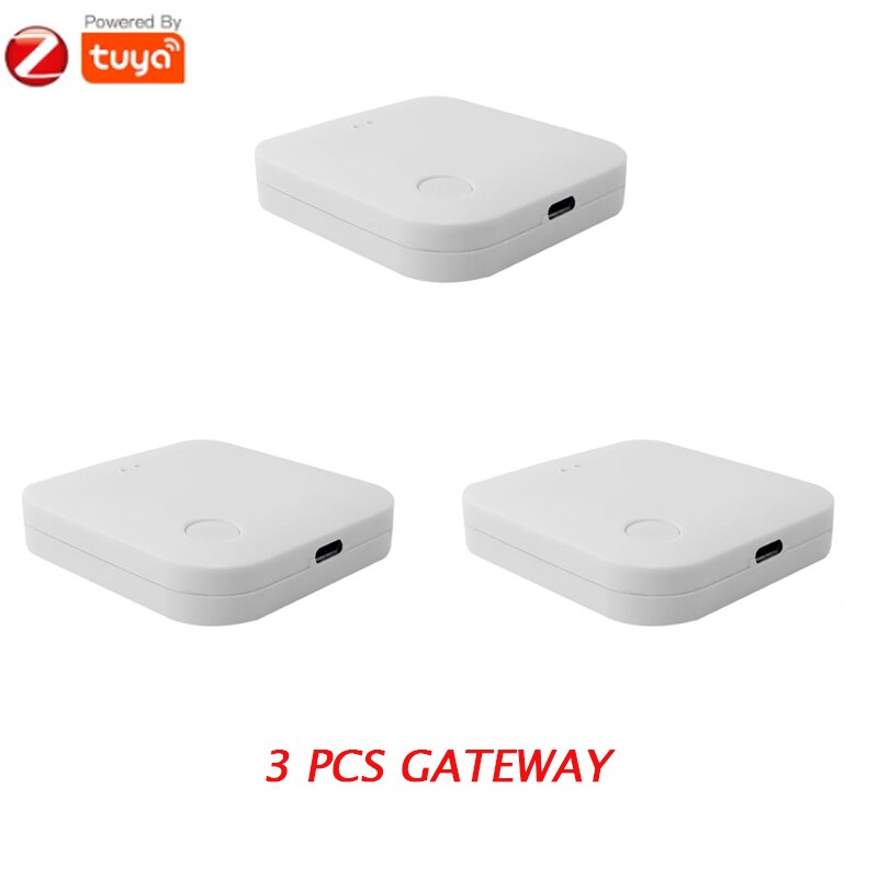 Tuya-Hub inteligente ZigBee, puente de entrada inalámbrico/con cable para Control de aplicación remota, funciona con el asistente de Google Alexa: 3 Pieces