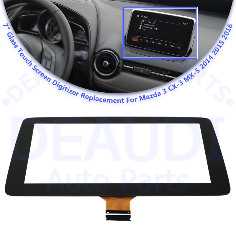 7-Inch Touch Screen Digitizer Replacement For Mazda 3, CX-3, MX-5 Radio/Navigation System - Model TM070RDZ38