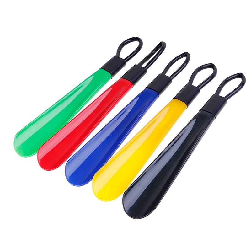 5PCS/lot Women Men Plastic Shoes Horn 28.5cm Plastic Spoon Shape Pull Shoes Shoehorn