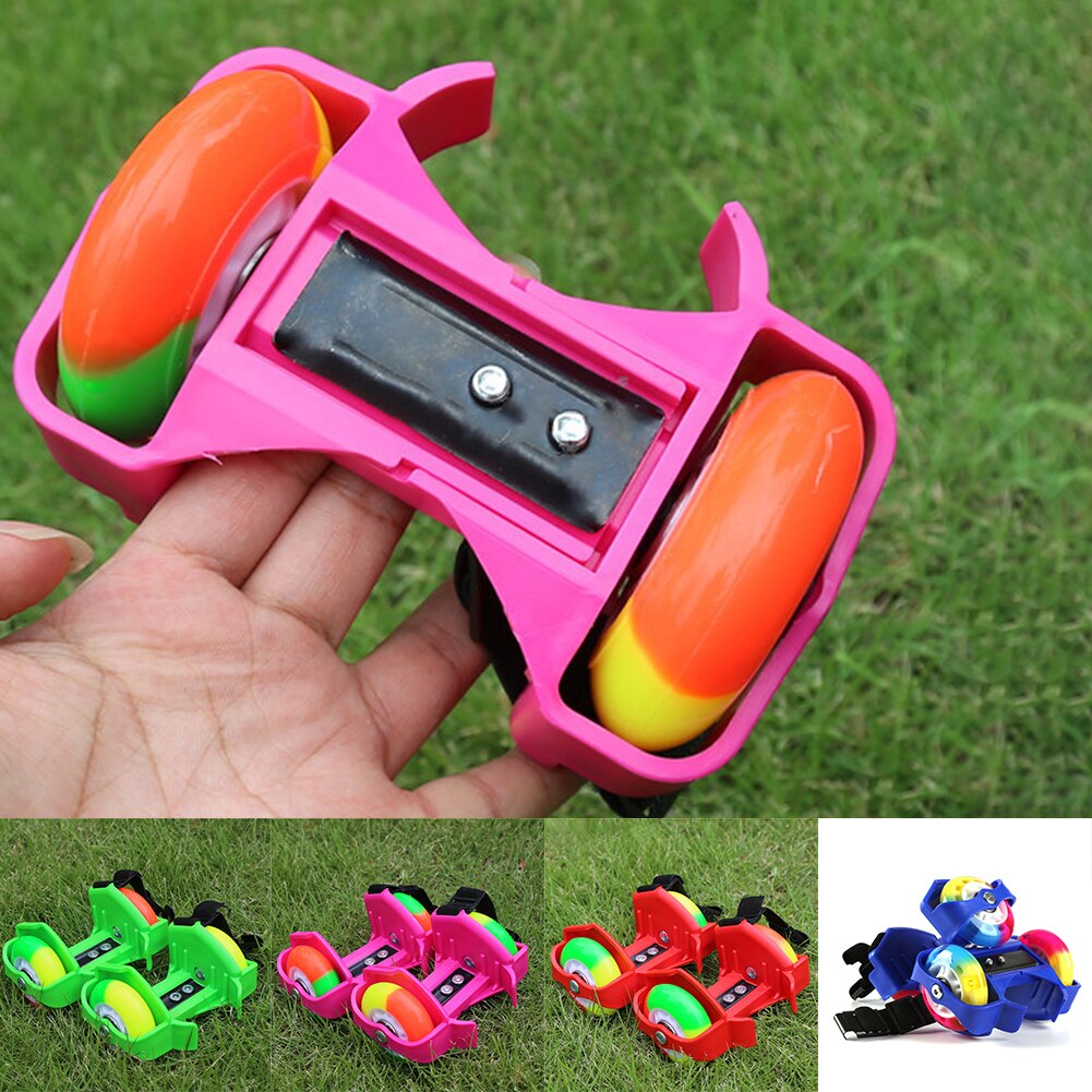 1 par de zapatos de dos ruedas para niños, zapatos de tacón de patín con luz ajustable para de Chico, conducción nocturna intermitente