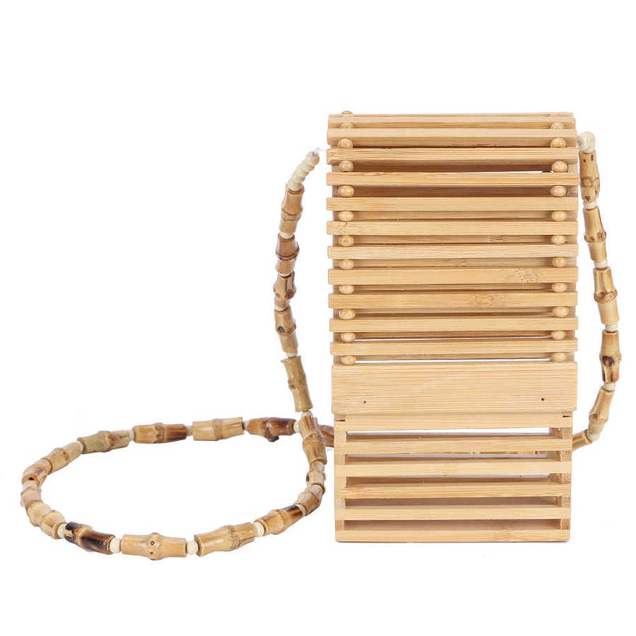 Vrouwen \ 'S Geweven Bamboe Purse Mini Schoudertas In Bamboe Weven Tote Bag Zomer Schouder Handtas Voor Reizen