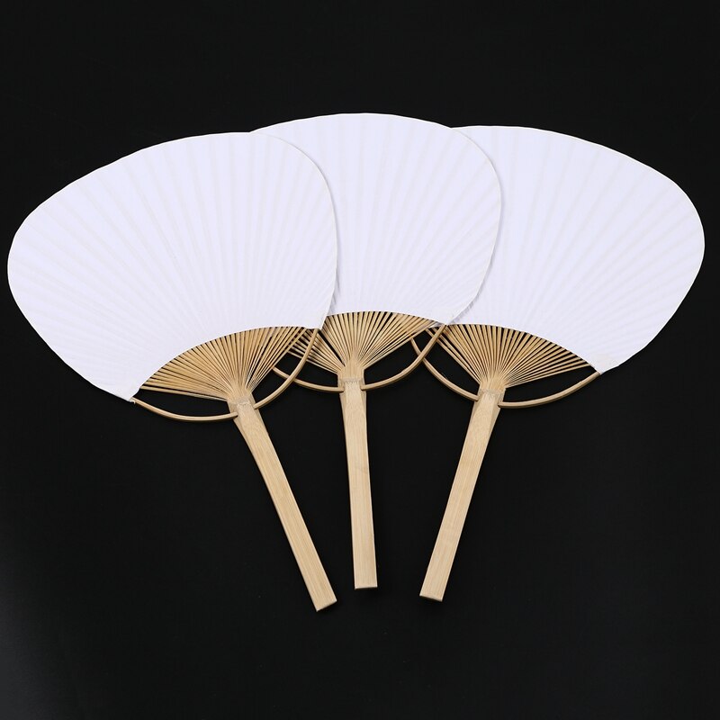 30 pcs/lot wedding White Paddle Fan for wedding decoration