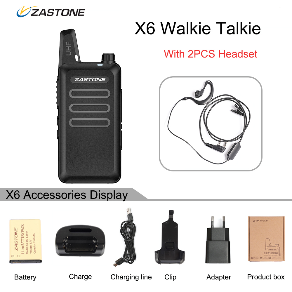 Zastone X6 Uhf Walkie Talkie Radio 400-470Mhz Draagbare Radio Handheld Comunicador Mini Walkie Twee Manier Radio Ham: 955 headphones