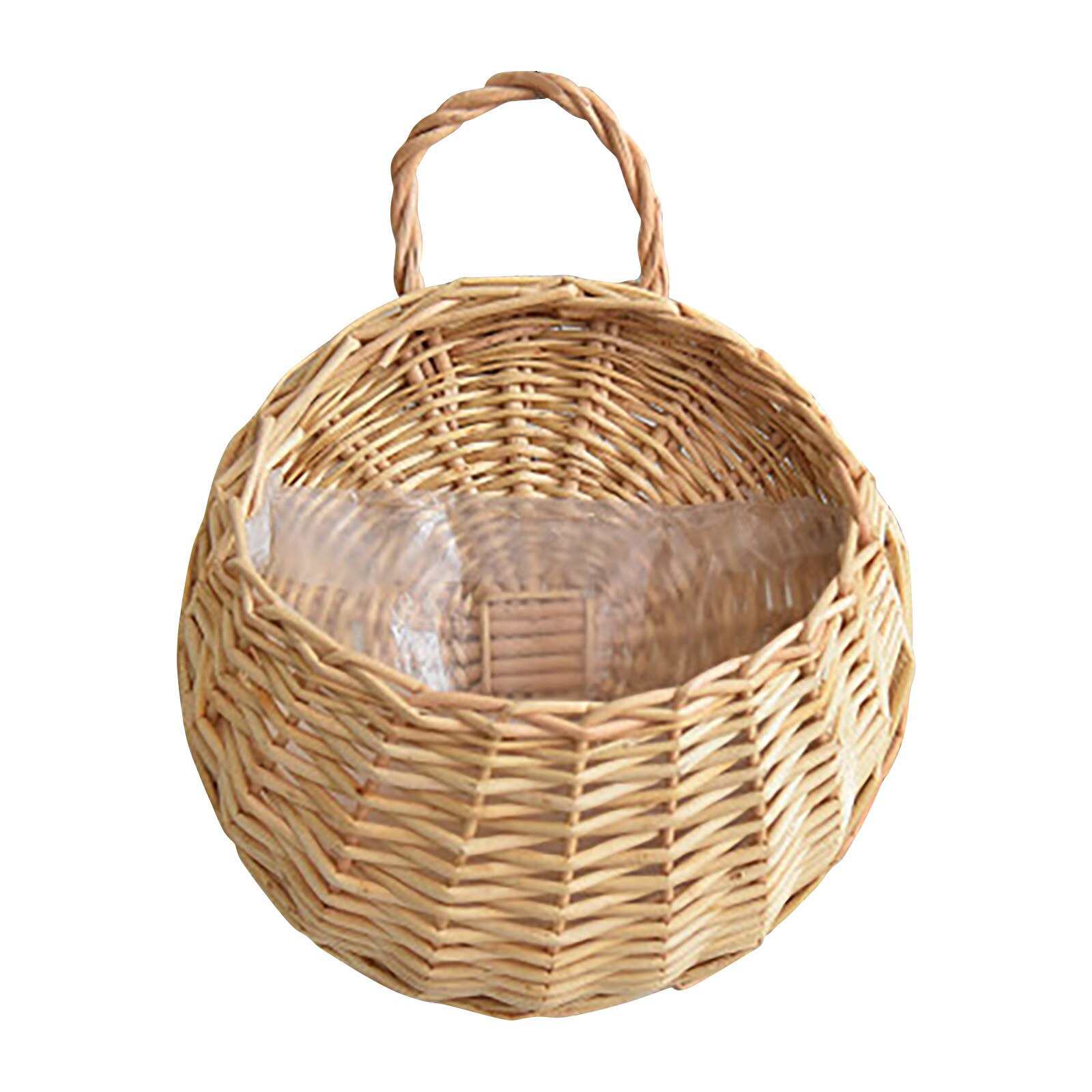 Kitchen Tools Handmade Woven Hanging Basket Storage Basket Flower Pot Hanging Wall Basket Small Object Container