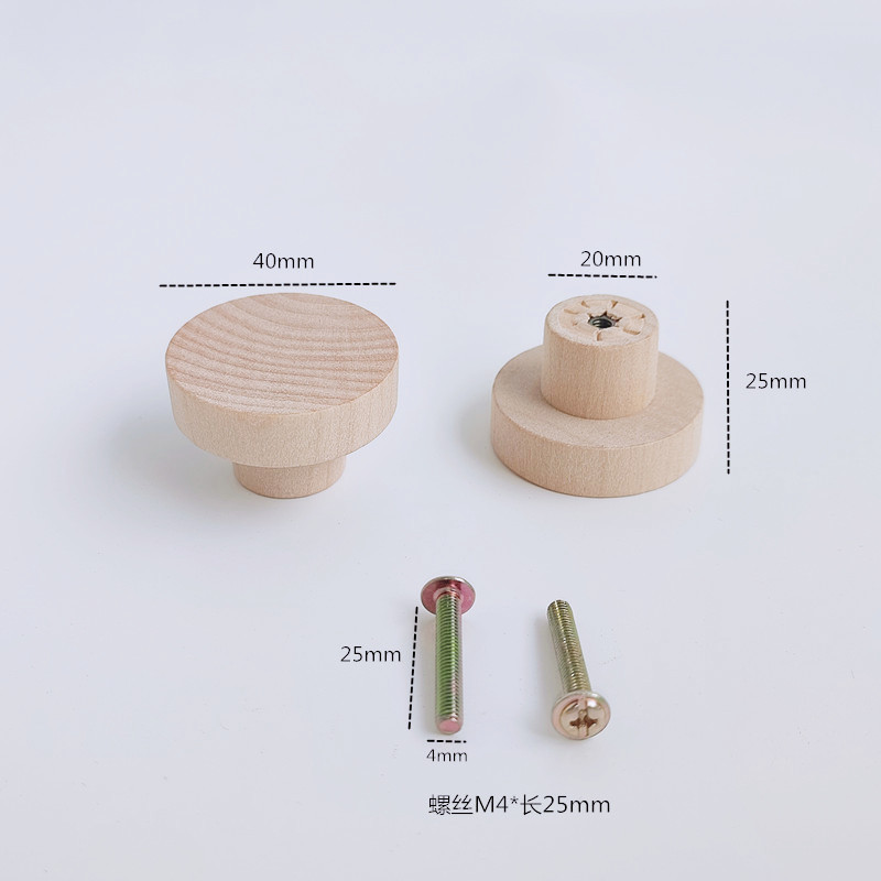 Runde Holz schrank griffe mit Schrauben Schublade Kleider schrank Knöpfe Tür ziehen Küchen griff Möbel knöpfe Hardware--Zubehör: 6XL / Weiß