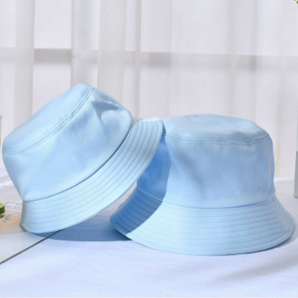 Casual Solid Cute Kids Bucket Hat Summer Fishing Fisher Beach Festival Sun Cap Lovely One Size For Kids: Sky Blue