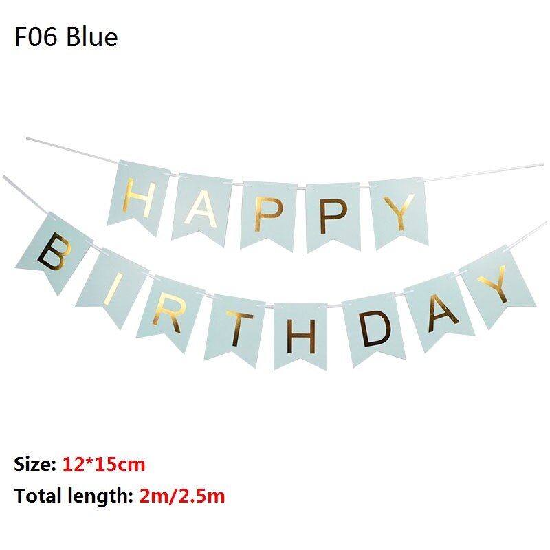 Tillykke med fødselsdagen banner glitter flag baby shower fødselsdagsfest dekorationer brev pige dreng fødselsdag forsyninger bunting krans flag