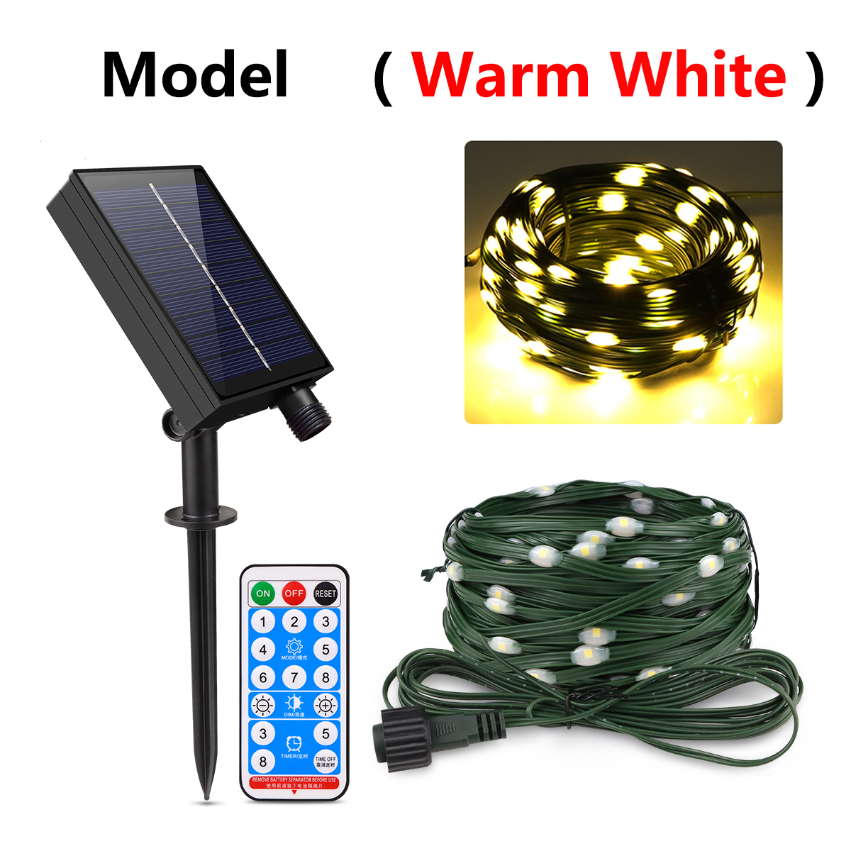 100M/50M/30M/20M/10M Outdoor Solar LED Light String Xmas Party Festoon Street Yard Wedding Garland Ambinet Decoration: Orange / 0-5W