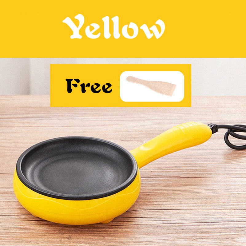 Egg Cooker For Breakfast Multifunction Mini Electric Egg Omelette Cooker 220V Non-stick Frying For Pan Steak: Yellow