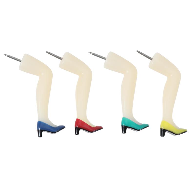 4pcs Long Leg Shape Push Pin Practical Thumbtack Decorative Wall Nails Map Tacks for School Office Supplies Pushpin