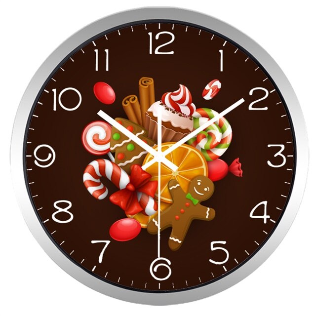 Gingerbread Man Christmas Food Kitchen Wall Clock: B078S / 10 inch
