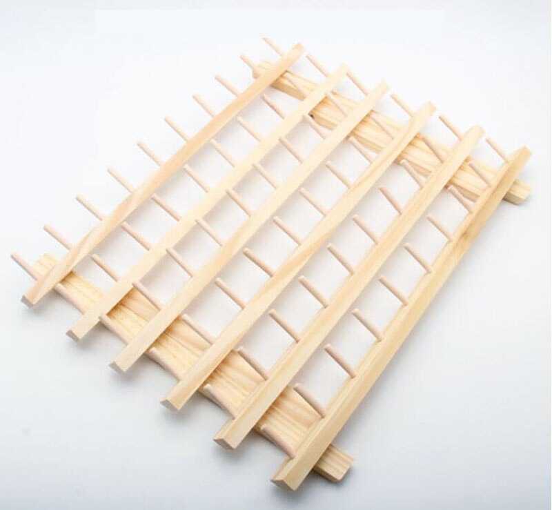 60-Spool Thread Rack Sewing Embroidery Organizer Natural Wood for Sewing, Quilting, Embroidery, Hair-braiding, Hanging Jewelry