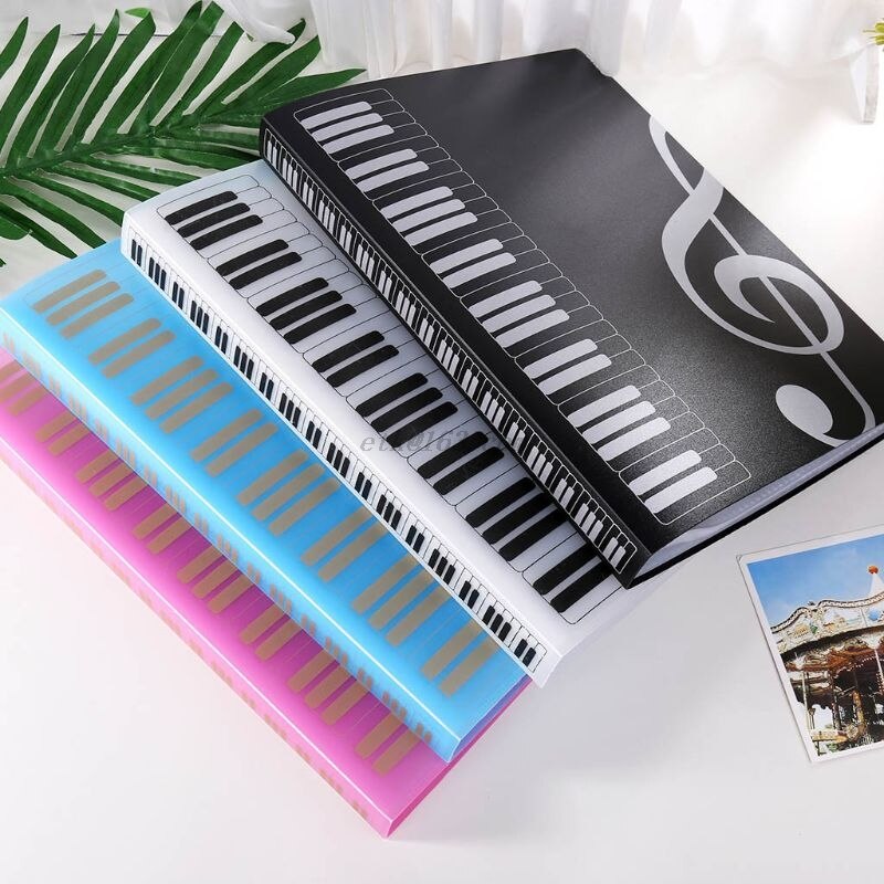 A4 SIZE Music Sheet File Paper Documents Storage Folder Holder Plastic 40 Pockets