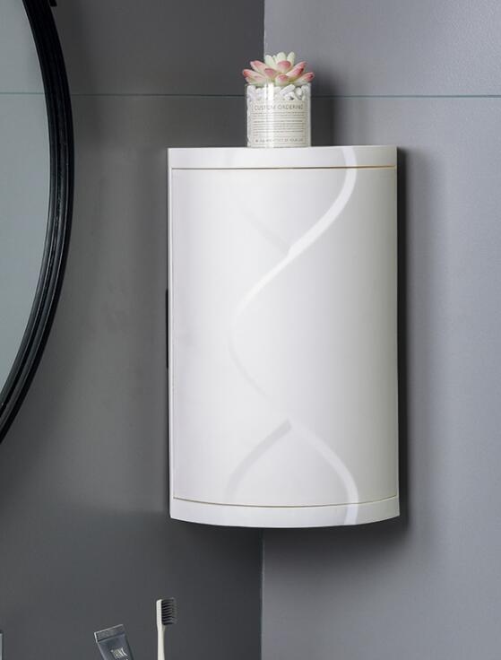 Armoire de salle de bain 360 degrés rotatif Triangle étagère cuisine toilette étagère coin étagère salle de bain étagère de rangement meuble salle de bain: White