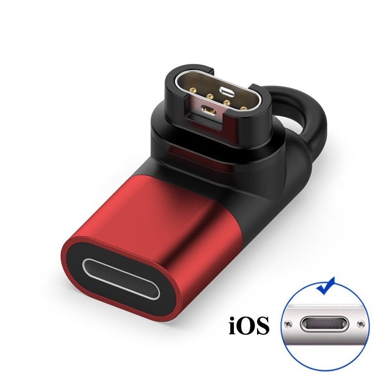 Type C Lader Adapter voor Garmin Fenix 8 7 6 5 8X 7X 6X Tactix Oplaadadapter Micro/IOS USB voor Garmin Horloge Oplader Adapter: Light gray