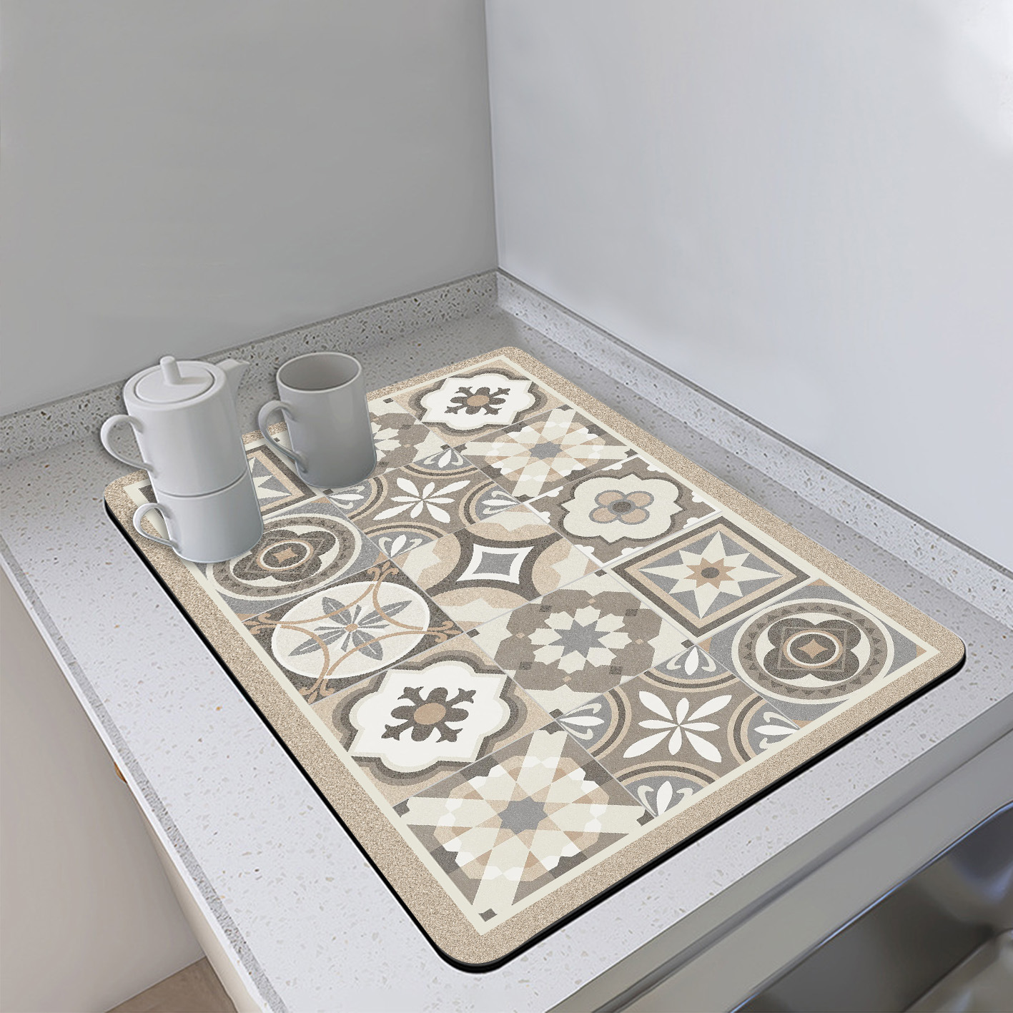 Geschirr Geschirr Trocknen matt Kaffeemaschine Ablauf matt Küche Bar Saugfähige Entwässerung matt Waschbar Wärmedämmung Verbrüaufgehängt matt: 80x40 cm / Braun