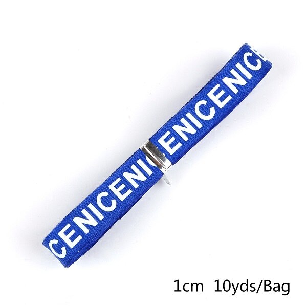 Offre spéciale 10 Yards largeur 10mm "Nice" imprimé ruban gros-grain solide couleur lettres impression ruban pour bricolage emballage artisanat de mariage: Royal Blue