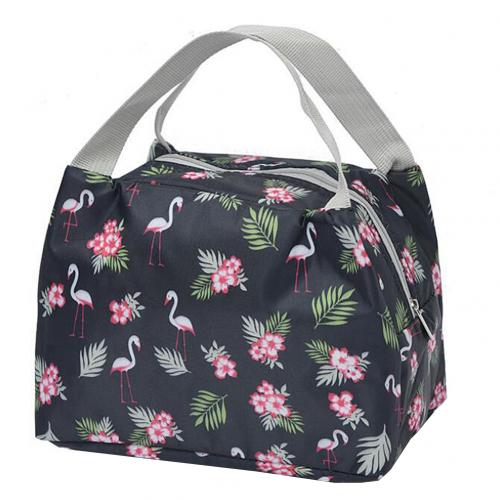 Women Kid Stylish Portable Flower Lemon Bird Food Catus Storage Bag Picnic Pouch food storage bag has a compact size, Beach bag: Black Bird