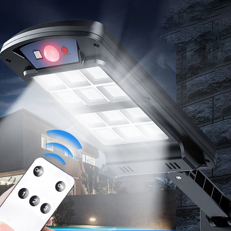 240 COB Solar LED Light Waterproof PIR Motion Sensor Smart Remote Control Lamp Outdoor Street Garden Security Wall Light