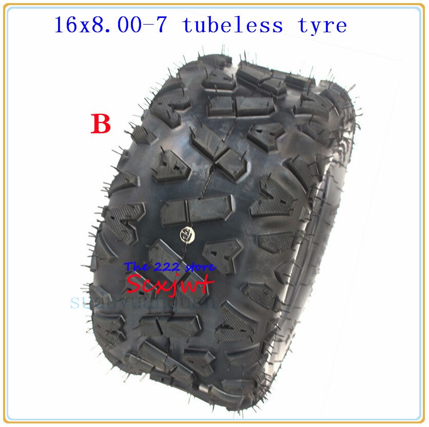 16 x 8-7 (200/55-7)  kart bildeler 7 tommer atv dekk 16 x 8.00-7 16 * 8-7 motorvei dekk terreng dekk slitesterke hjul dekk