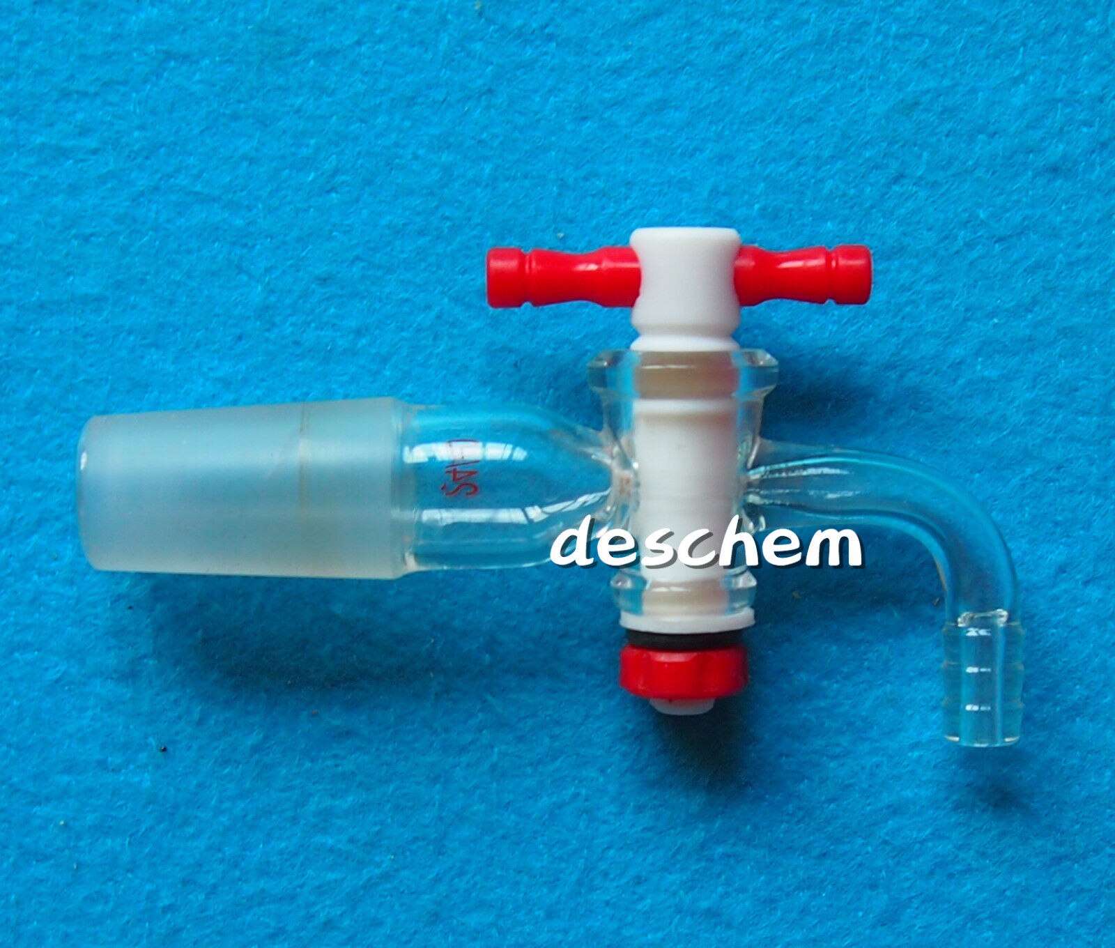 24/40,Glass Vacuum Adapter,Bent Hose Connection,Lab PTFE Stopcock,Chemical Valve