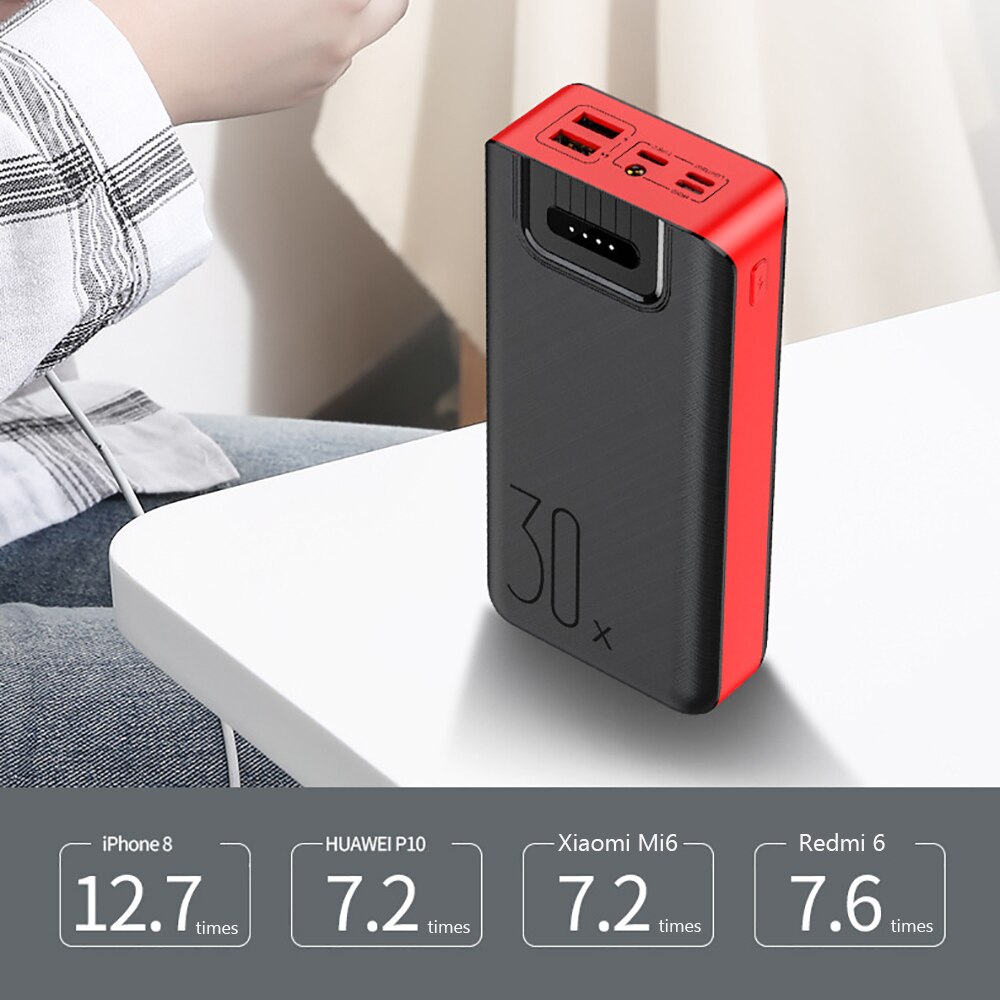 FERISING 30000mAh Power Bank LED Digital Display Dual USB External 30000 mah Pover banks Battery Portable Powerbank for Xiaomi