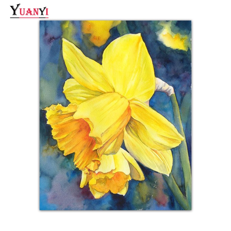 5D Diamond Painting Full Square Daffodil Yellow Flowers Diamond Embroidery Home Decoration Diamond Art