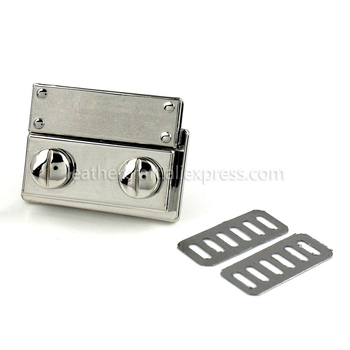 1pcs Metal Push Lock Clasp Tongue Lock Leather Craft Women Bag Purse Handbag Shoulder Bag Closure DIY Accessories: Silver