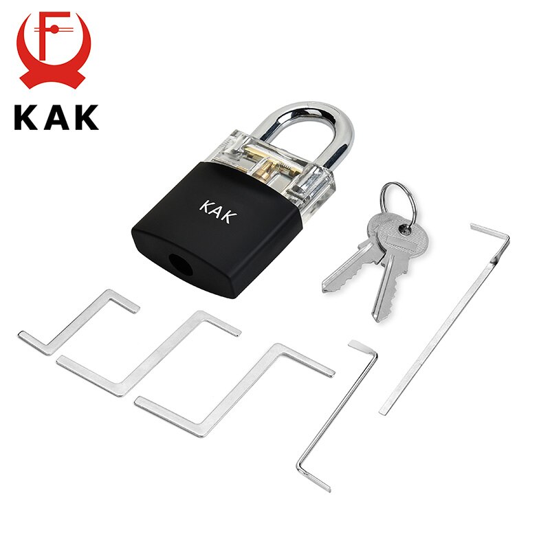 KAK Locksmith Practice Lock Tension Wrench Tool Pick Set Hook Combination Padlock Broken Key Extractor Tools Hardware With Cover