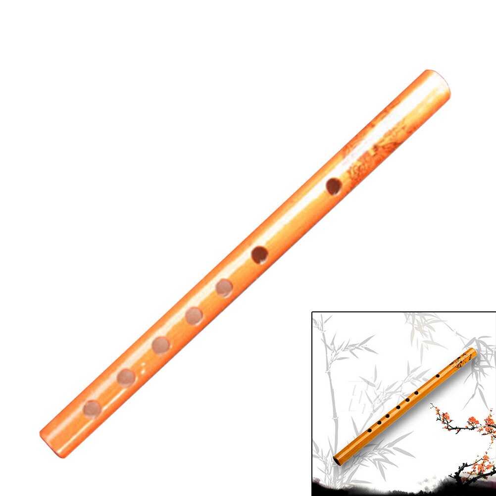 1PC IRIN Chinese Traditional 6 Holes Bamboo Flute Vertical Flute Clarinet Student Musical Instrument Wooden Color