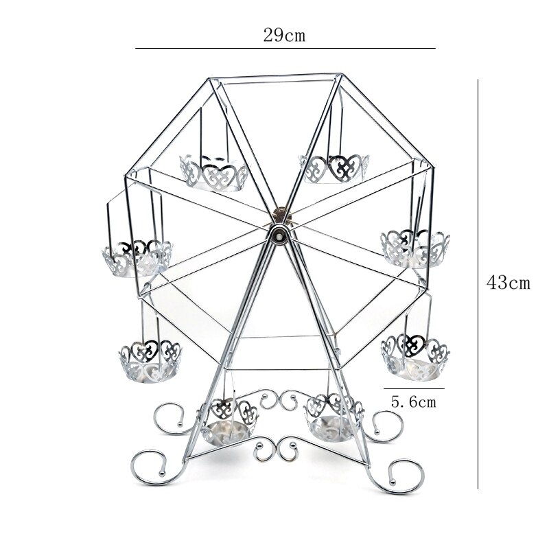 Sweettreats Ferris Wheel Cupcake Stand - Rotating Dessert Holder Station Tower - Spinning Cupcake Tray