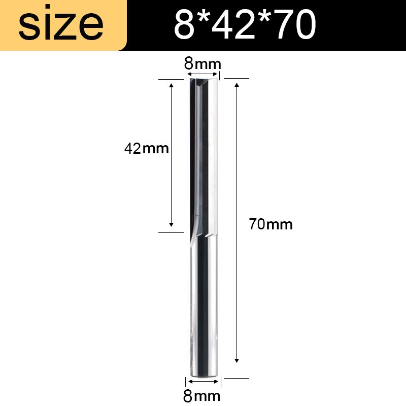 Vsharp carbure de tungstène 3.175 4 6 8 10mm tige 2 cannelures fraise en bout droit CNC fraise bois dur MDF gravure routeur peu