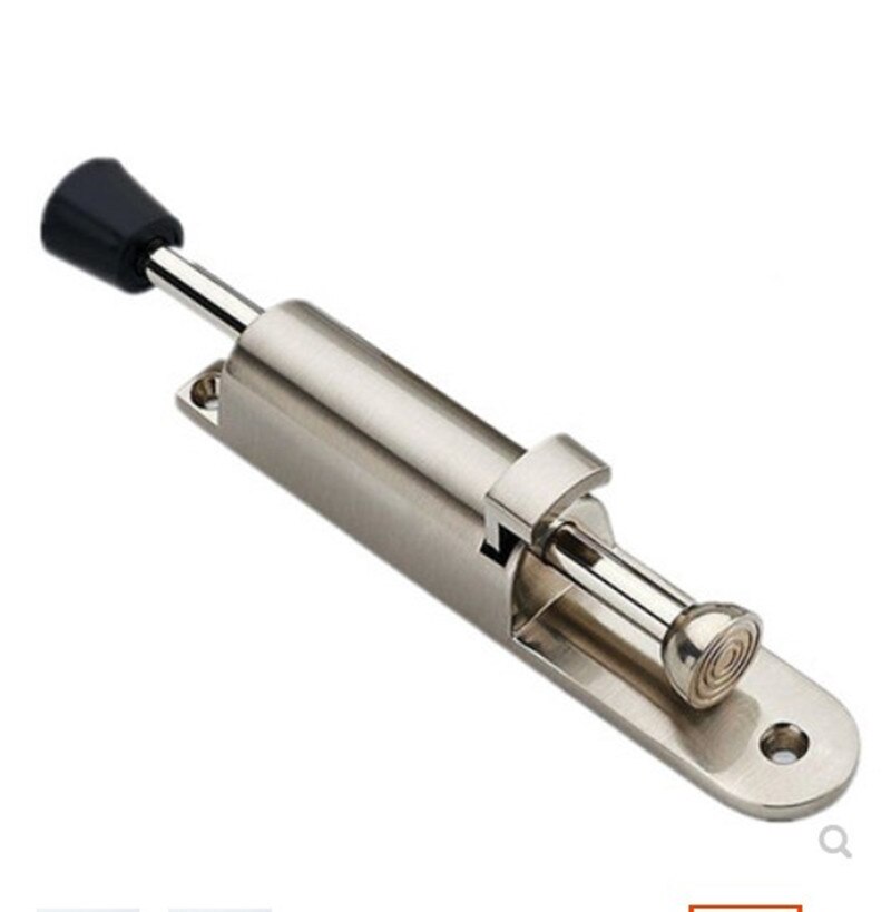 Rvs Telescopische Deur Stopper Zilver Lente Geladen Stap-Op Deur Houder Deur Stopt Voor Huishoudelijke Hardware: Silver color