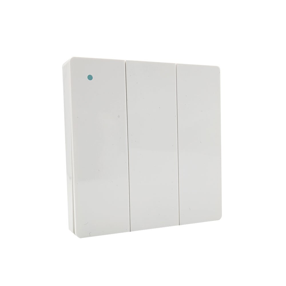 RF433 Wireless Wall Light Switch Self-Powered Remote Control No Battery No Wire IP54 Waterproof Indoor Outdoor switc: White 3