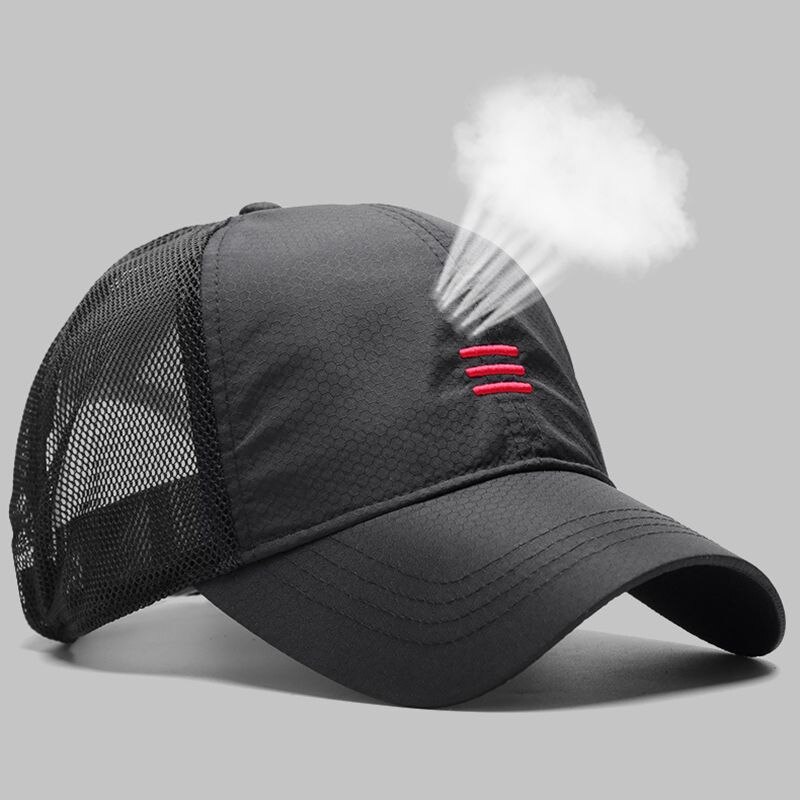 Sombreros de béisbol de talla grande para hombre, gorros de béisbol de talla grande, de secado rápido, delgados, deportivos, 56-60cm, 60-65cm, para verano: black red / 60-65cm