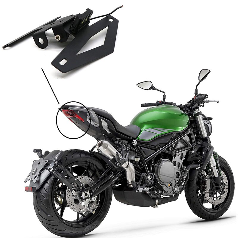 Soporte de Marco trasero de matrícula de motocicleta modificado con luz Led para Benelli 752S