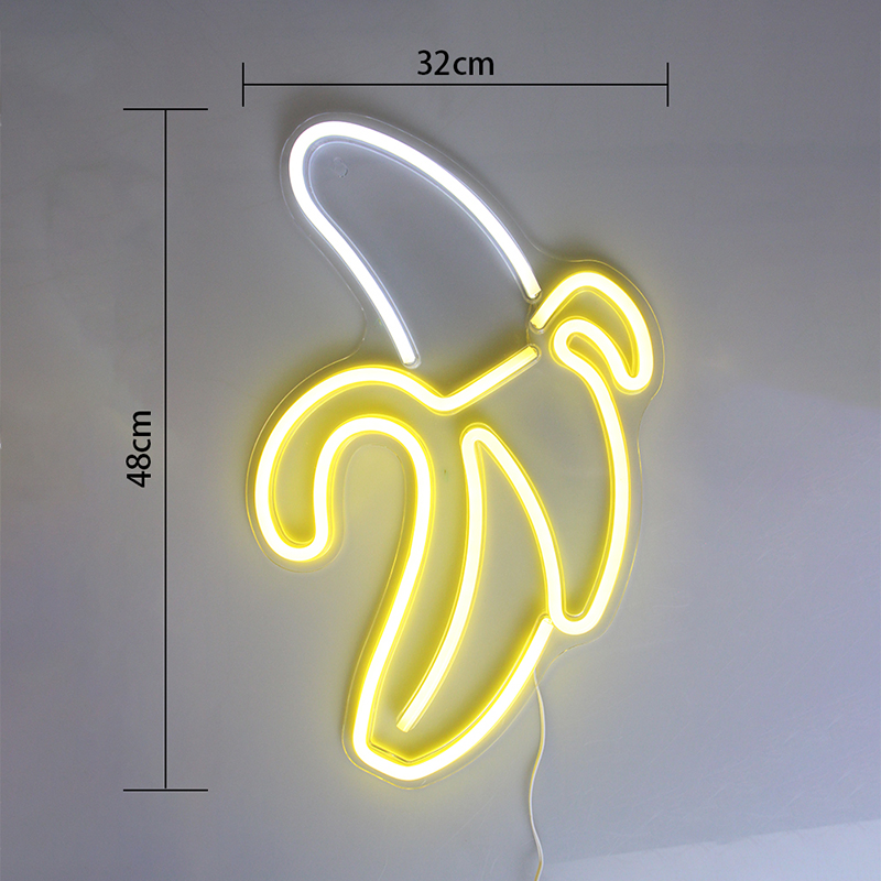 Wanxing Banana Neon Signs LED USB/Battery Powered Neon Lights for Christmas Room Wall Kids Bedroom Birthday Party Bar Decor