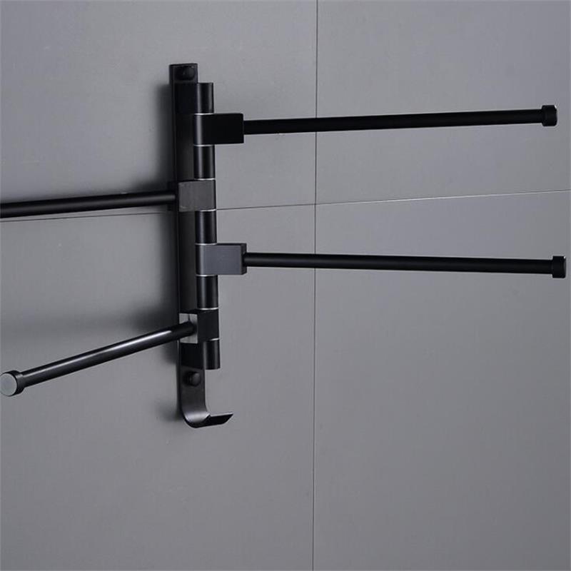Badkamer Handdoekenrek Draaibare Handdoekhouder Wall Mounted Aluminium Handdoek Hanger Keuken Plank Badkamer Accessoires