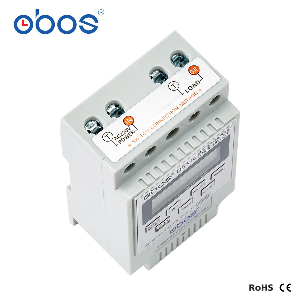 Temporizador Switch220V 25A inteligente microordenador programable temporizador electrónico interruptor relé controlador voltaje seleccionable