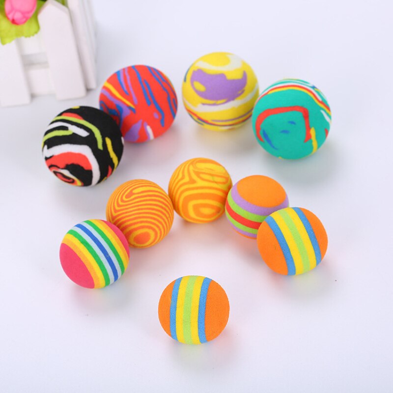 1pc gato de juguete interactivo pelotas de goma con el ratón jaula juguetes de plástico Artificial colorido juguete de ingenio para gatos, suministros para mascotas de Color al azar: 02