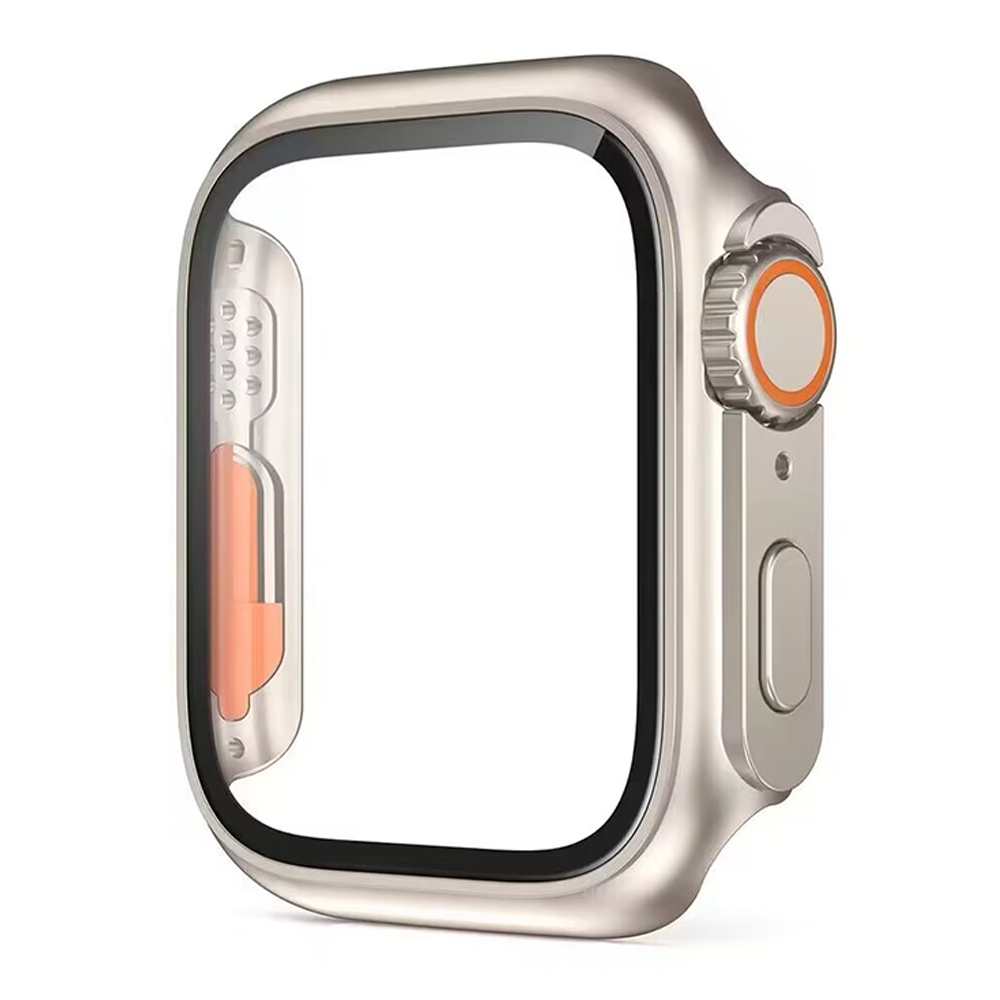 Displayschutzfolie für Apfel Uhr-Gehäbenutzen 46 mm, 42 mm, 45 mm, 40 mm, 44 mm, 41 mm, PC-Abdeckung + Glasfolie, Wechsel zu Ultra-Serie 10, 9, 8, 7, 6, 5, 4 SE: Blau / 10 zoll & Oben