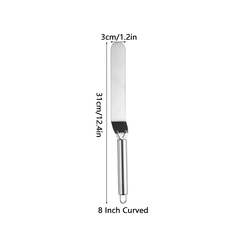 6/8/10 Inch Stainless Steel Cream Icing Frosting Spatula Utensils Accessories Baking Tools For Cake DIY Cake Decorating Tools: SKY BLUE