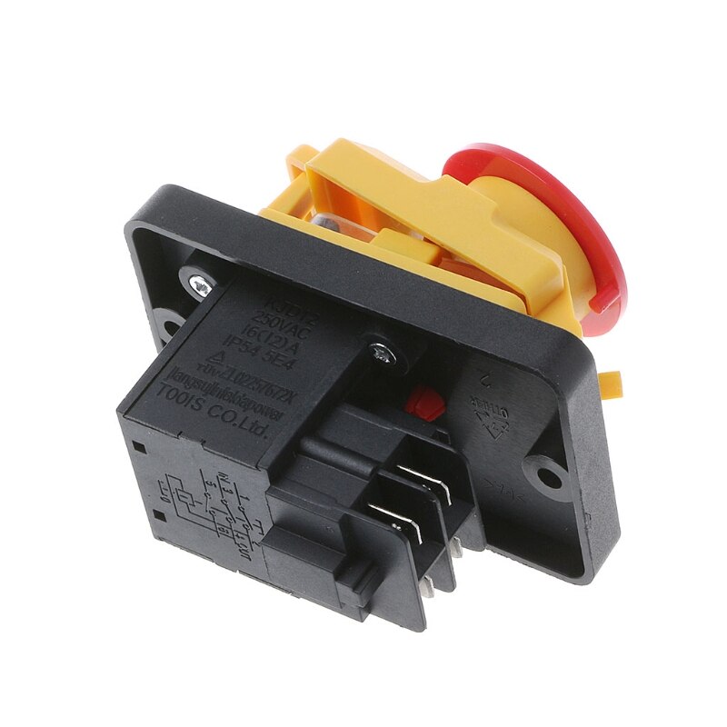 1 Pc Plastic Waterproof Magnetic Switch KJD12 250V 4Pin Waterproof Magnetic Start Stop No Volt Release Pushbutton Switch