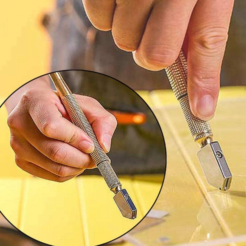 Glassnijder Diamant Tip Staal Blade Snijgereedschap Olietoevoer Glassnijder Antislip Metal Handlefor Hand Tool Glas Snijden
