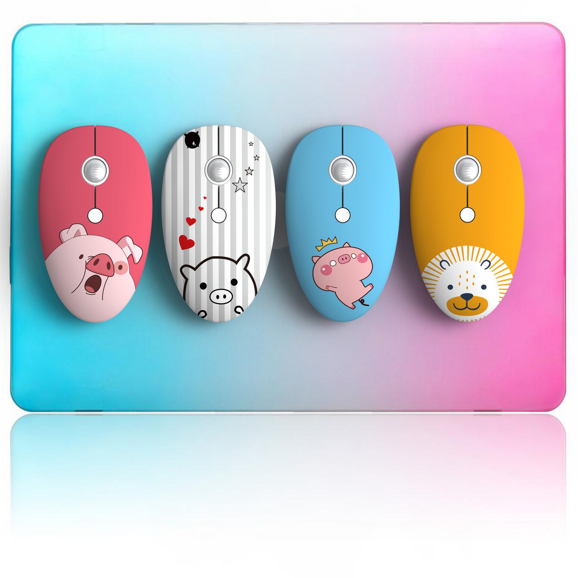Cartoon animalPattern Wireless USB Mouse 1600DPI Optical Computer Mouse 2.4GHz Ergonomic Mice for Laptop PC Mouse forGirl Office