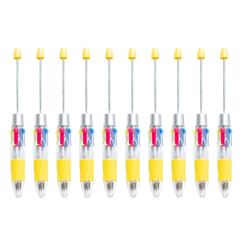 Stylo à bille multicolore perlé, 4 couleurs en 1, pointe 1.0MM, lisse pour écrire, pour étudiant, enseignant, marquage, 10: Bourgogne