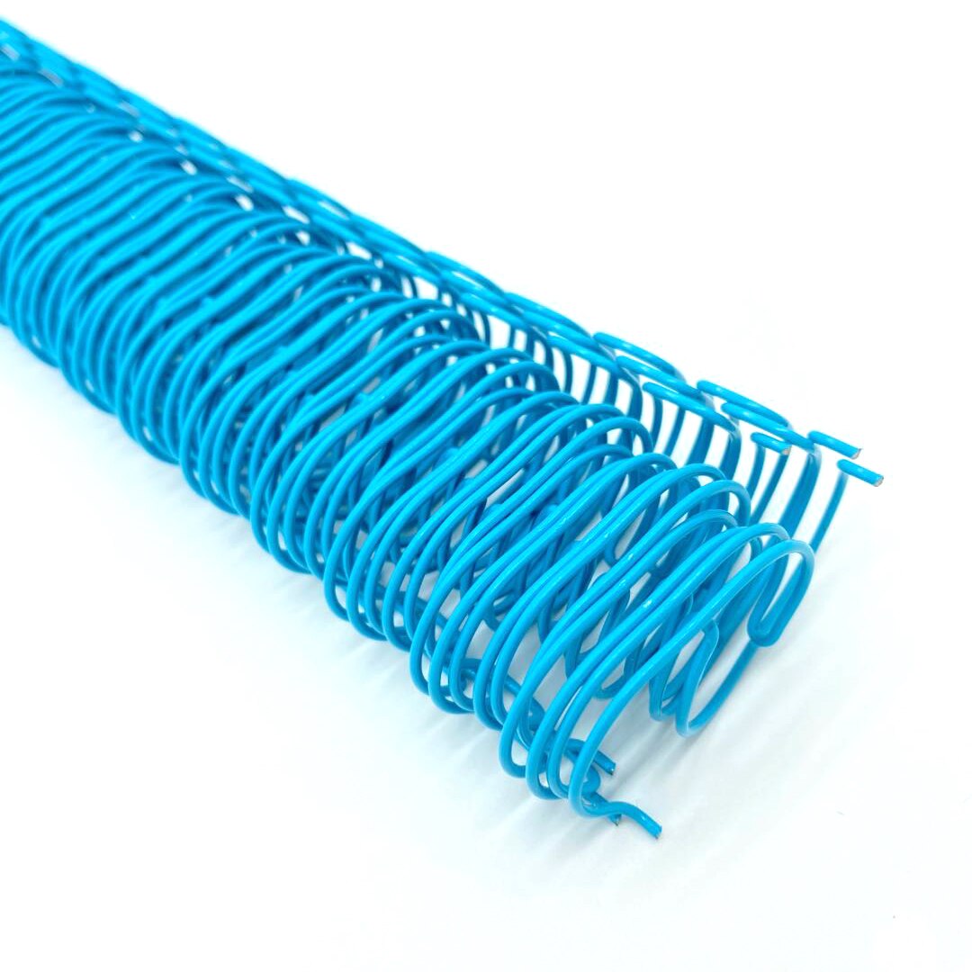 19.1mm 50pcs Metal YO Double Coil Calendar Binding Coil Notebook Spring Book Ring Wire O Binding A4 Binders Double Wire Binding: light blue