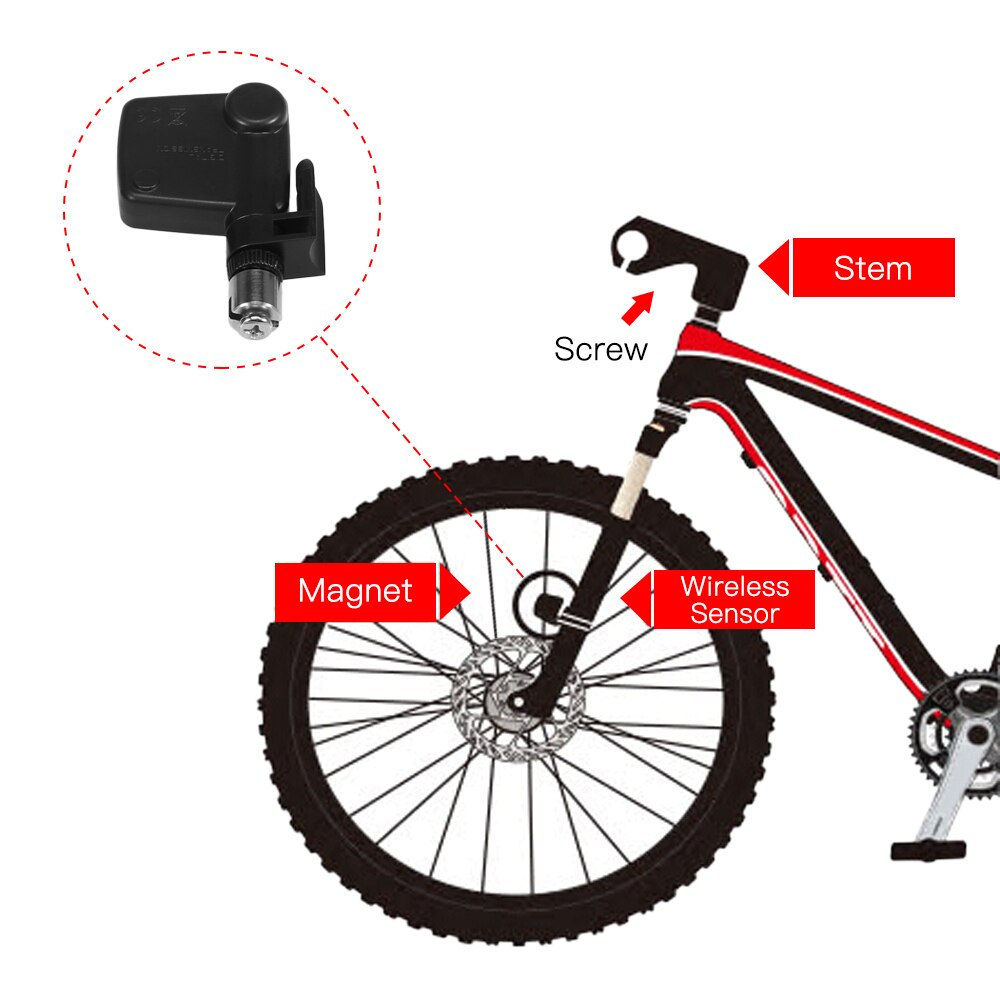 Wireless Mountain Bike Computer 2 in1 Waterproof Bicycle Computer with Stem with LCD Backlight Display Bike Speedometer Odometer
